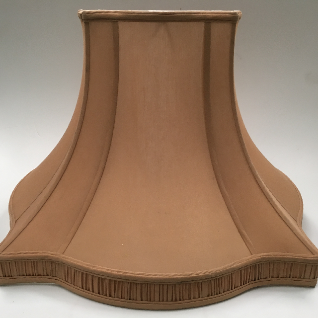 LAMPSHADE, Empire Style Square (Large) - Gold Brown w Pleat Detail 57cm Base D x 40cm H